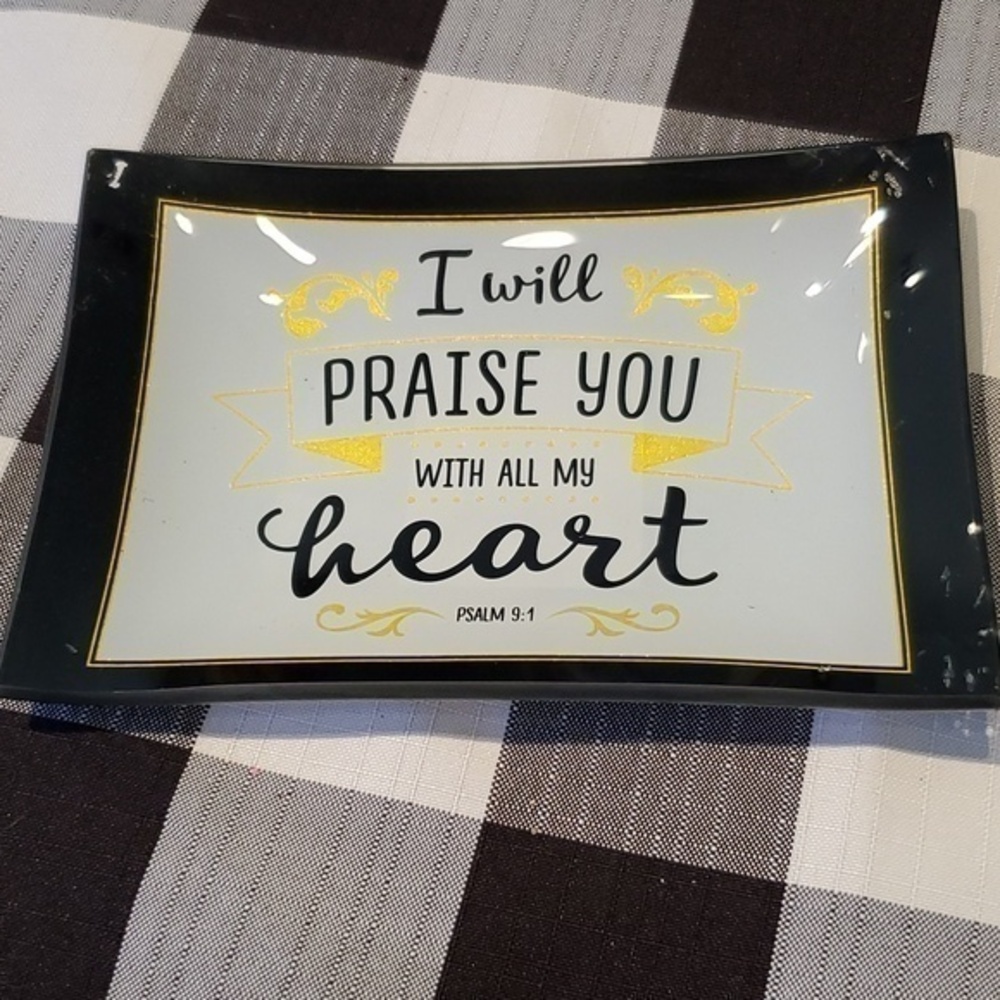 🐻 Brownlow glass trinket tray 6 X 4 inches